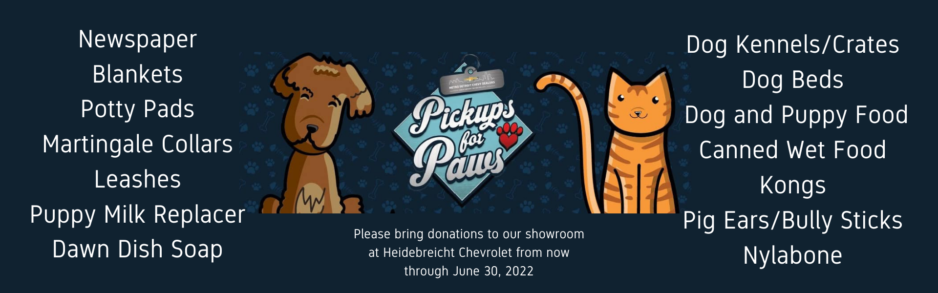 2022 Pickups for Paws donation list | Heidebreicht Chevrolet