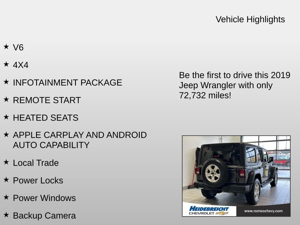 2019 Jeep Wrangler Unlimited Sport S 4x4