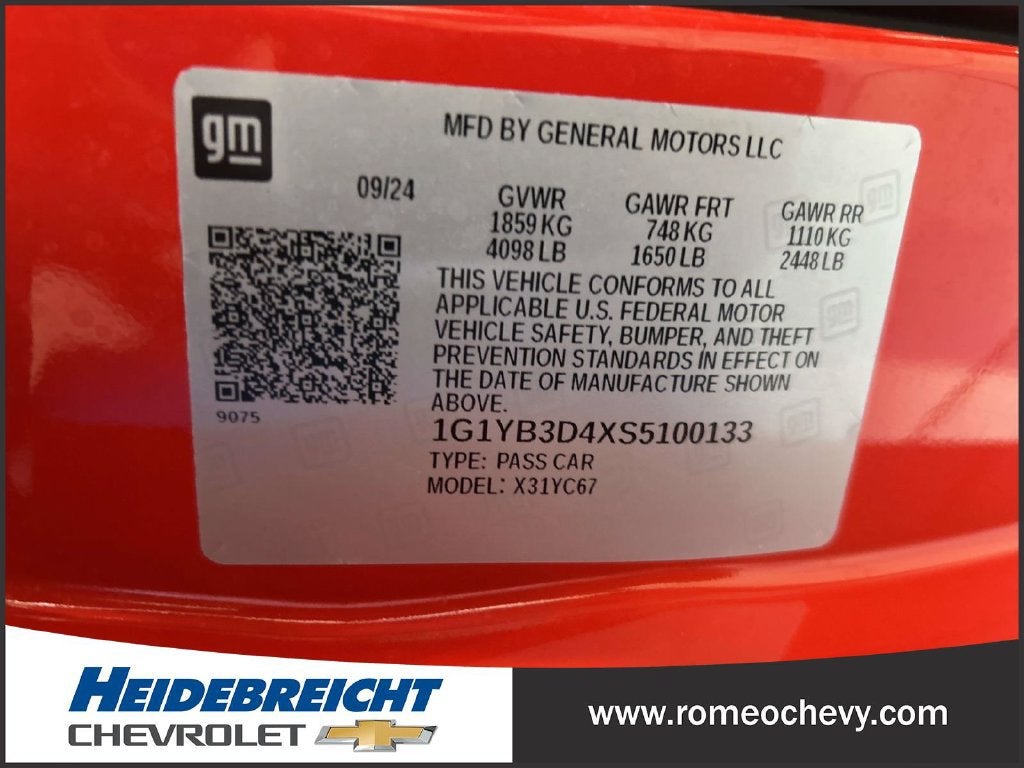 2025 Chevrolet Corvette Stingray 2LT