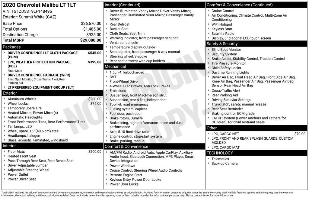 2020 Chevrolet Malibu LT