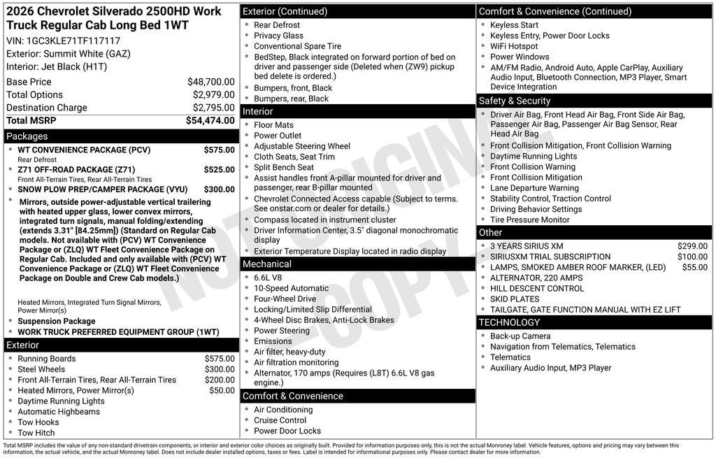 2026 Chevrolet Silverado 2500 HD WT