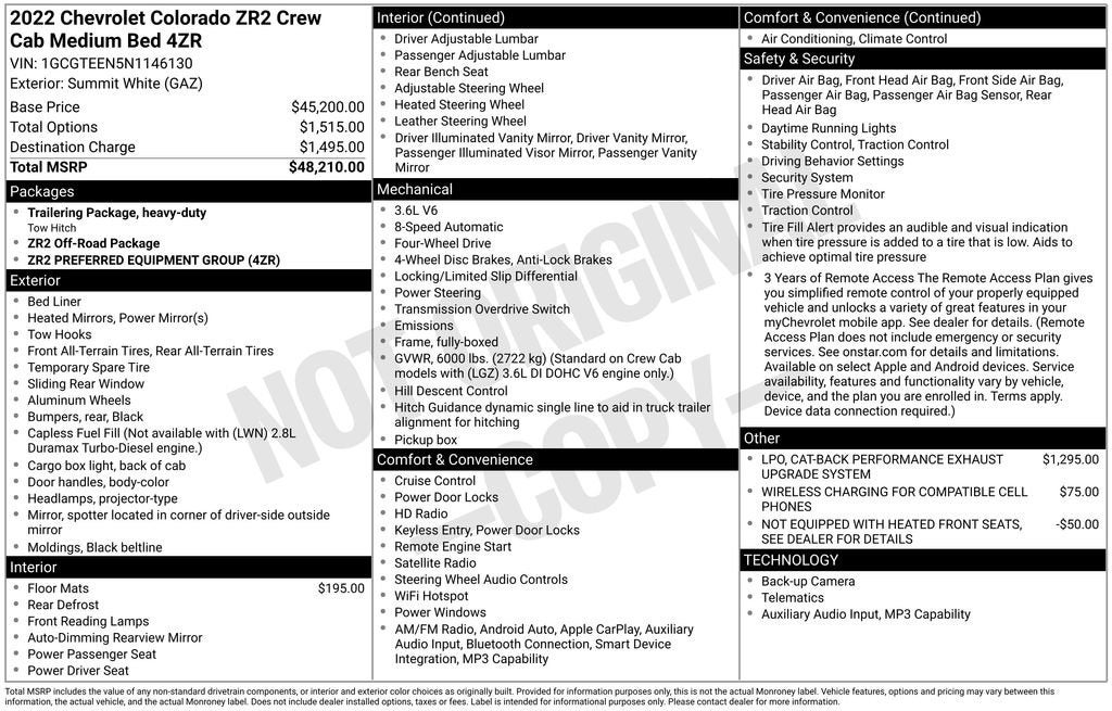 2022 Chevrolet Colorado ZR2