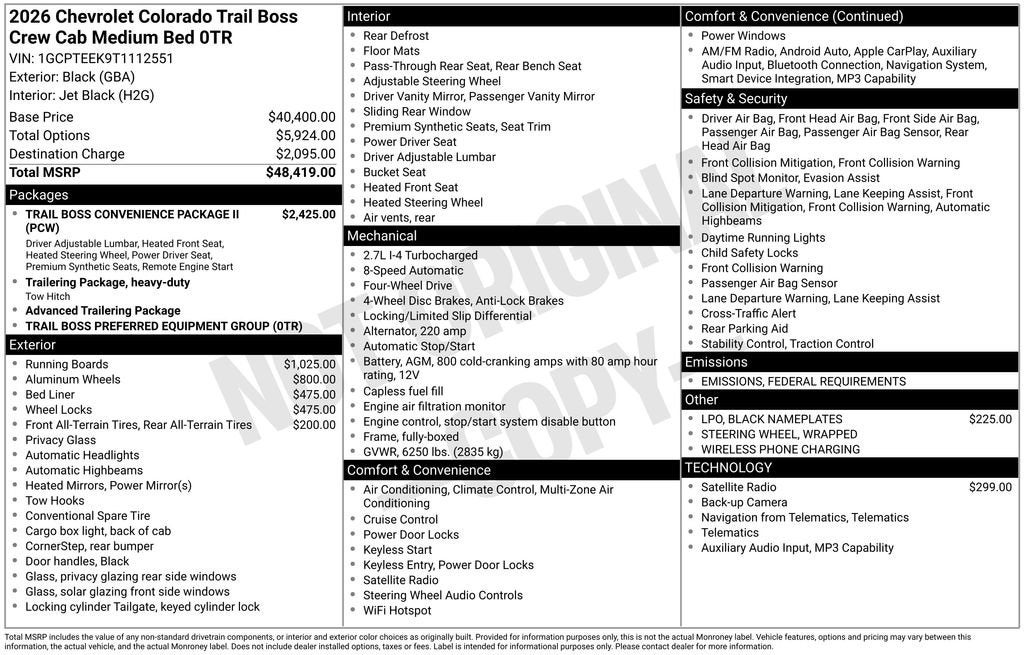 2026 Chevrolet Colorado Trail Boss