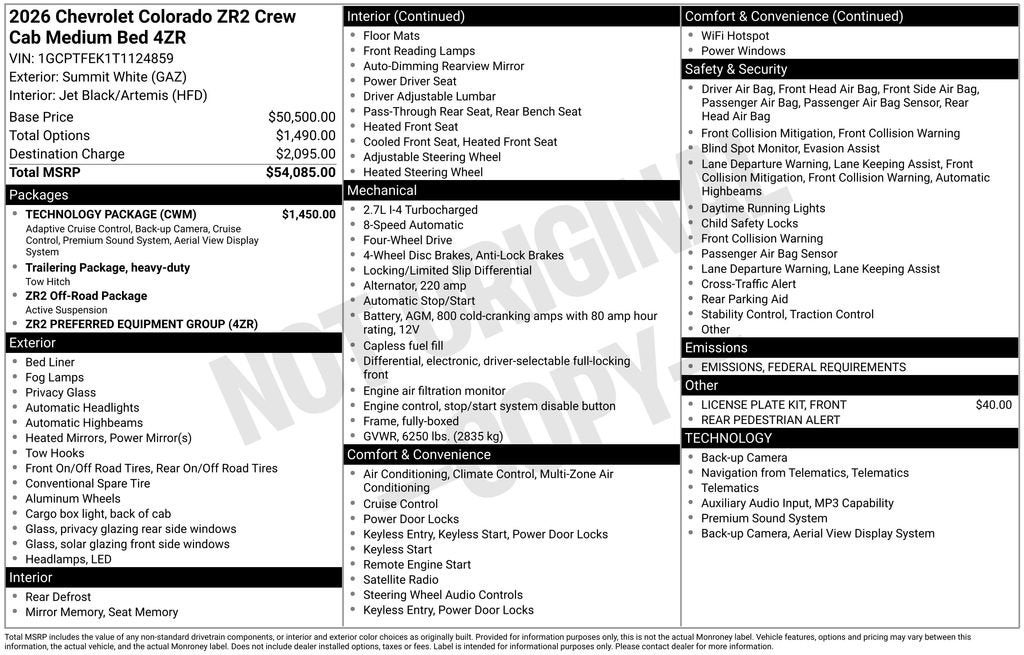 2026 Chevrolet Colorado ZR2