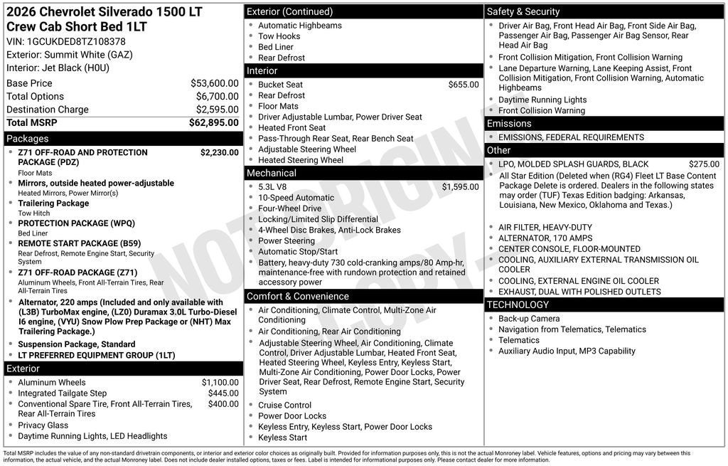 2026 Chevrolet Silverado 1500 LT