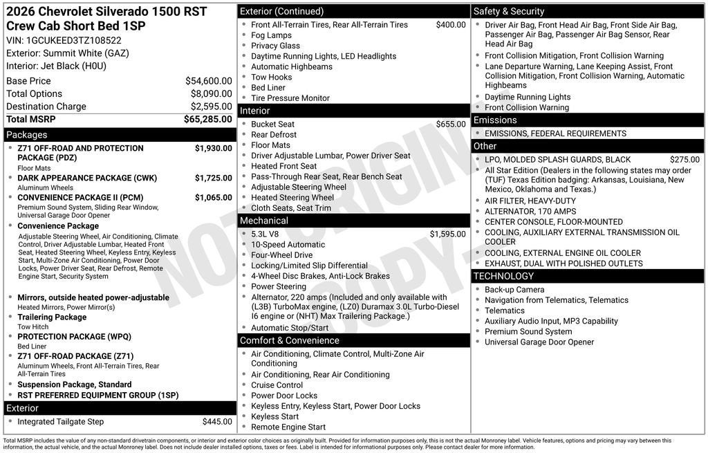 2026 Chevrolet Silverado 1500 RST
