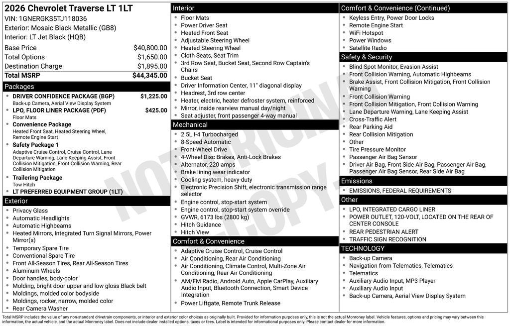 2026 Chevrolet Traverse LT