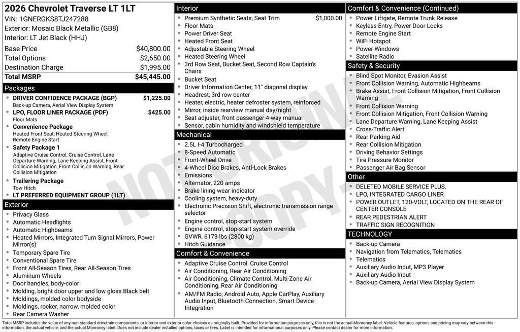 2026 Chevrolet Traverse LT