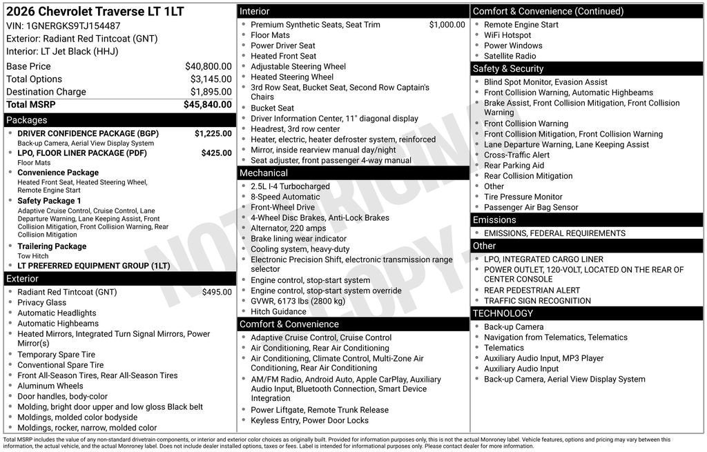 2026 Chevrolet Traverse LT