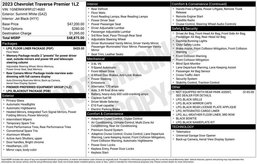 2023 Chevrolet Traverse Premier