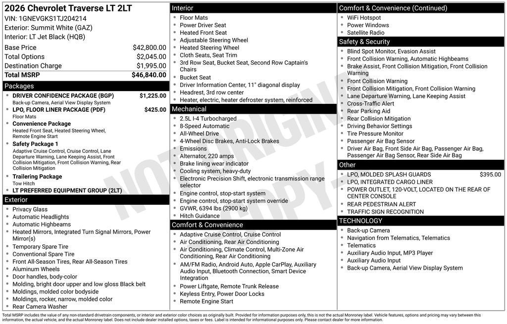 2026 Chevrolet Traverse LT