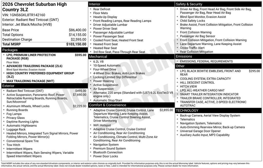 2026 Chevrolet Suburban High Country