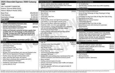 2025 Chevrolet Express Cutaway 3500 1WT
