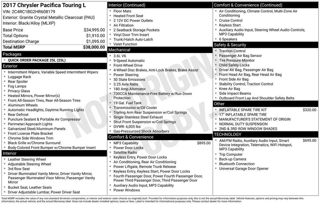 2017 Chrysler Pacifica Touring-L
