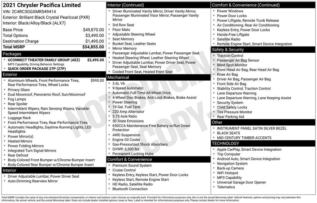 2021 Chrysler Pacifica Limited
