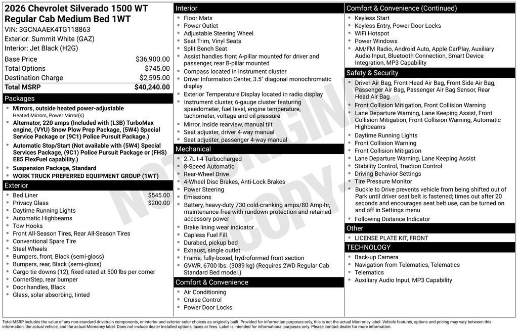 2026 Chevrolet Silverado 1500 WT