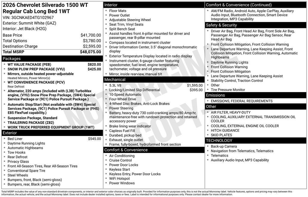 2026 Chevrolet Silverado 1500 WT