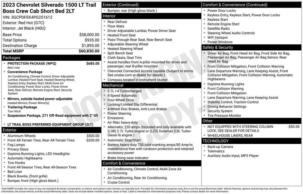 2023 Chevrolet Silverado 1500 LT Trail Boss