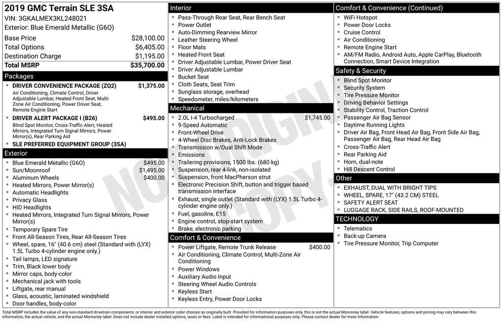 2019 GMC Terrain SLE