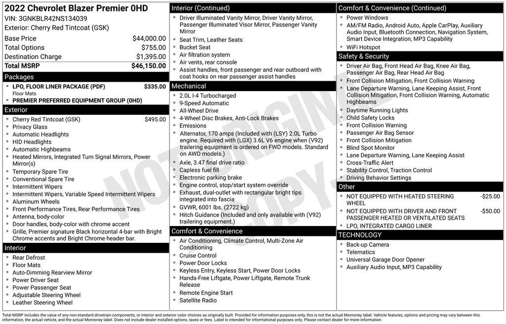 2022 Chevrolet Blazer Premier