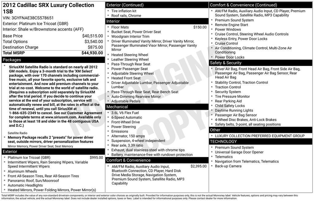 2012 Cadillac SRX Luxury Collection