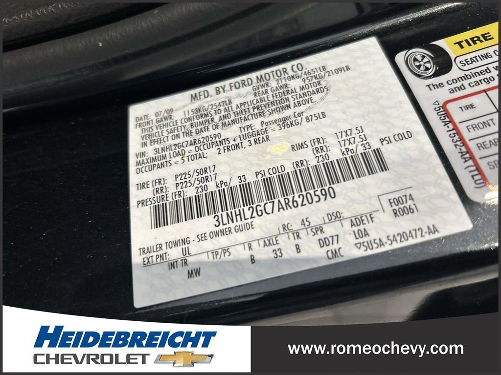 2010 Lincoln MKZ 4dr Sdn FWD