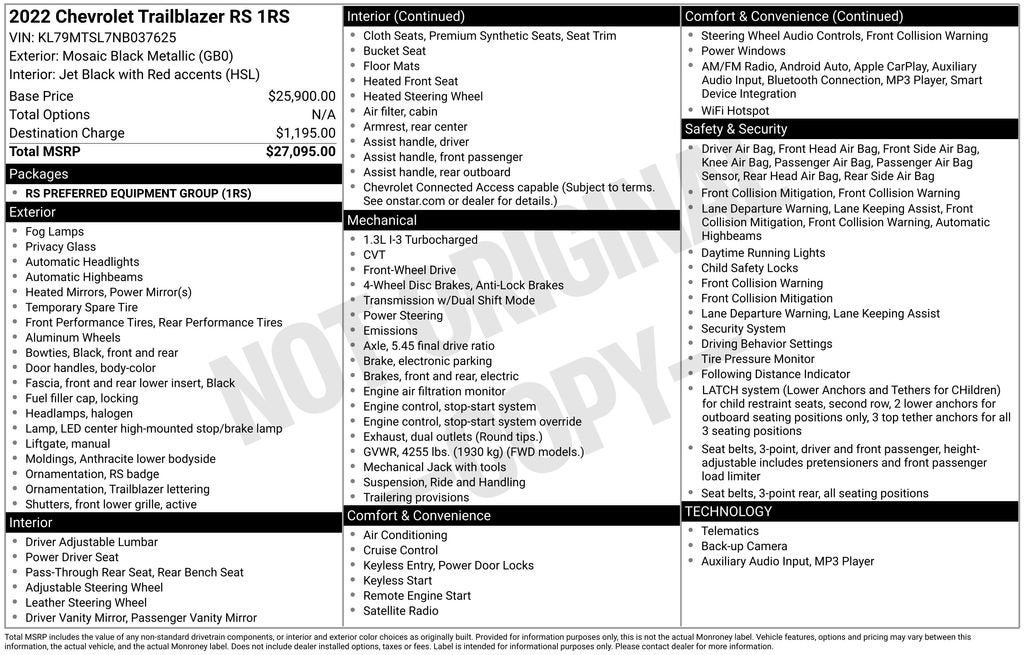 2022 Chevrolet Trailblazer RS