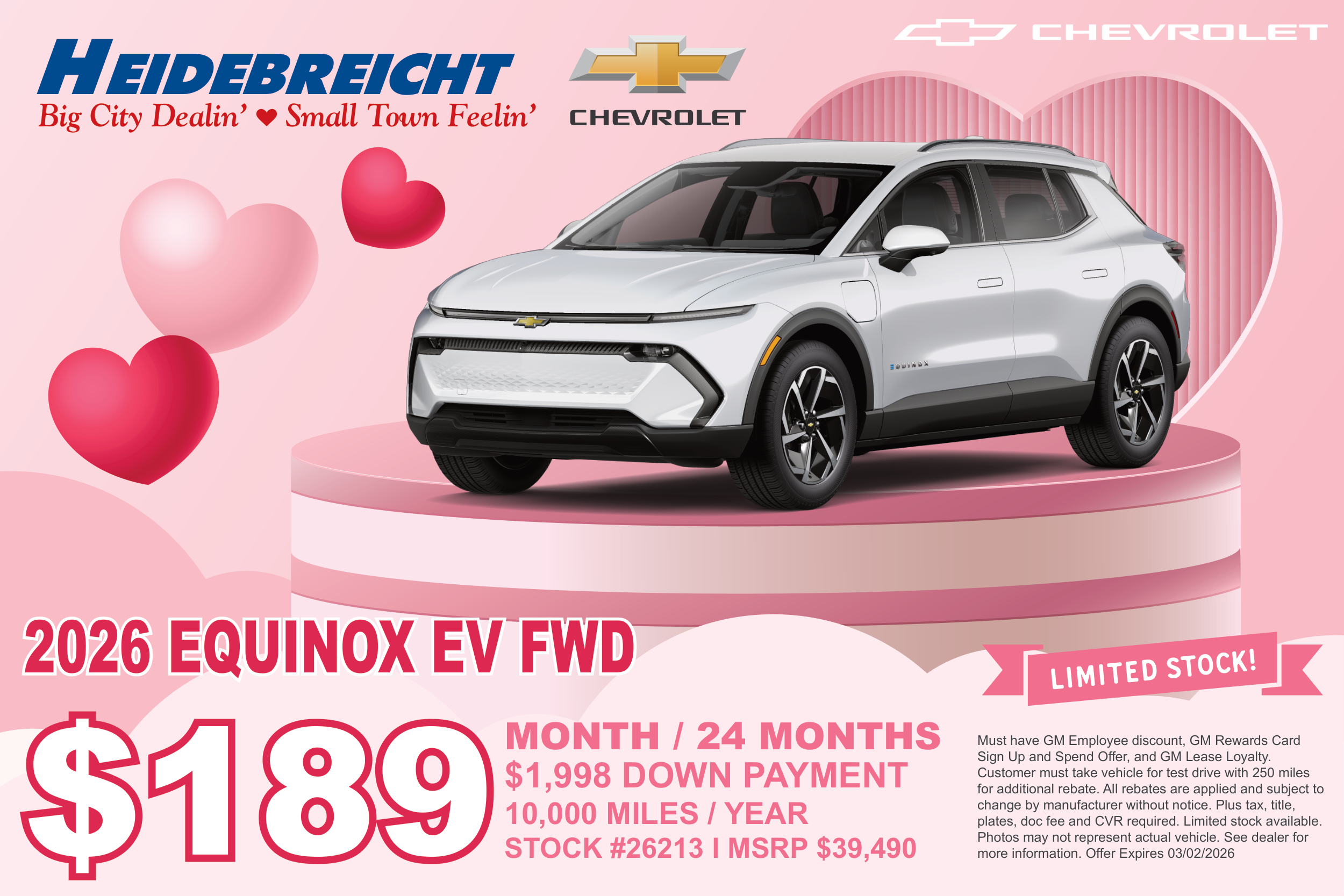 2026 Equinox EV FWD - Limited Stock!
