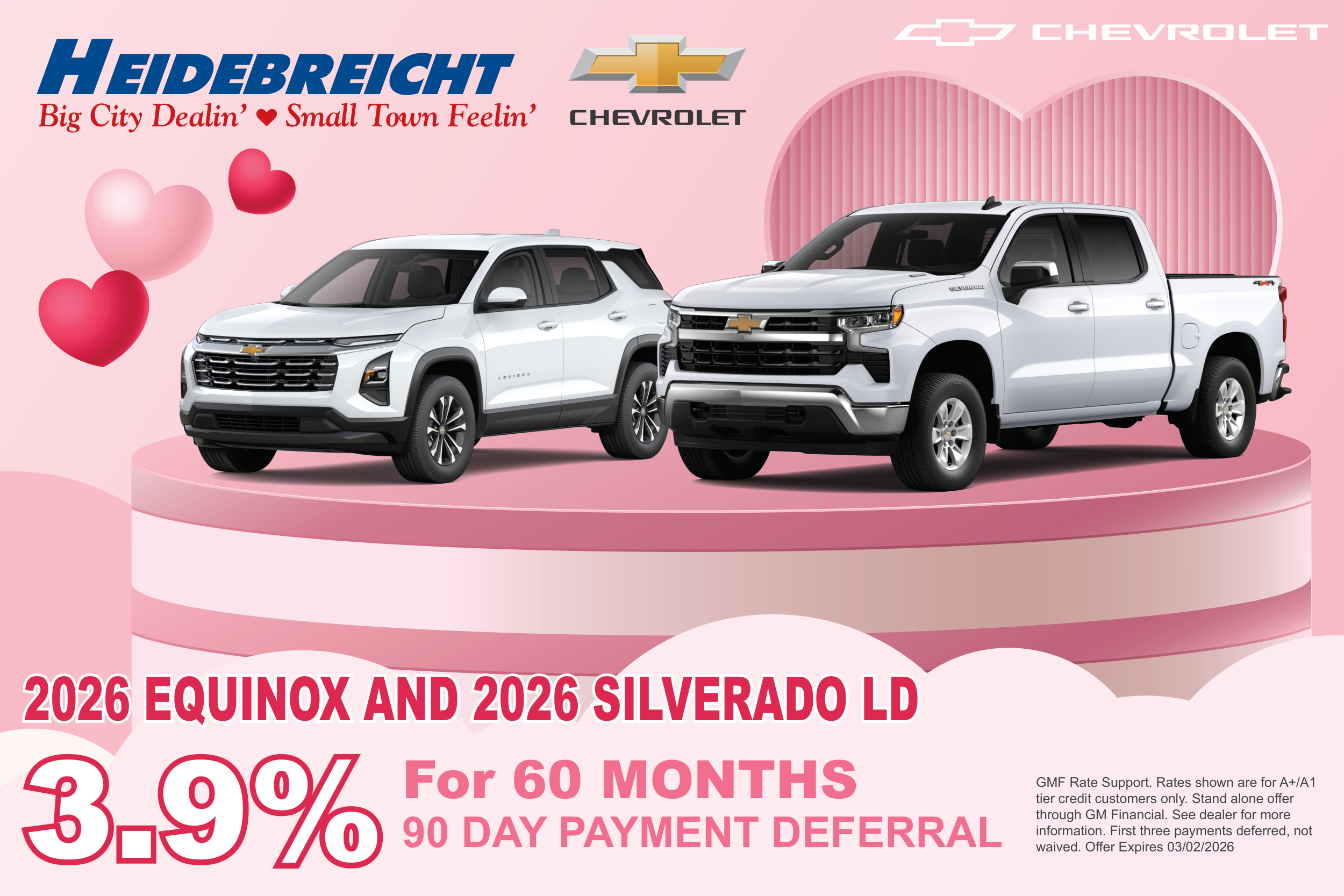 3.9%/60 MO APR Financing + NO Payments for 90 Days!