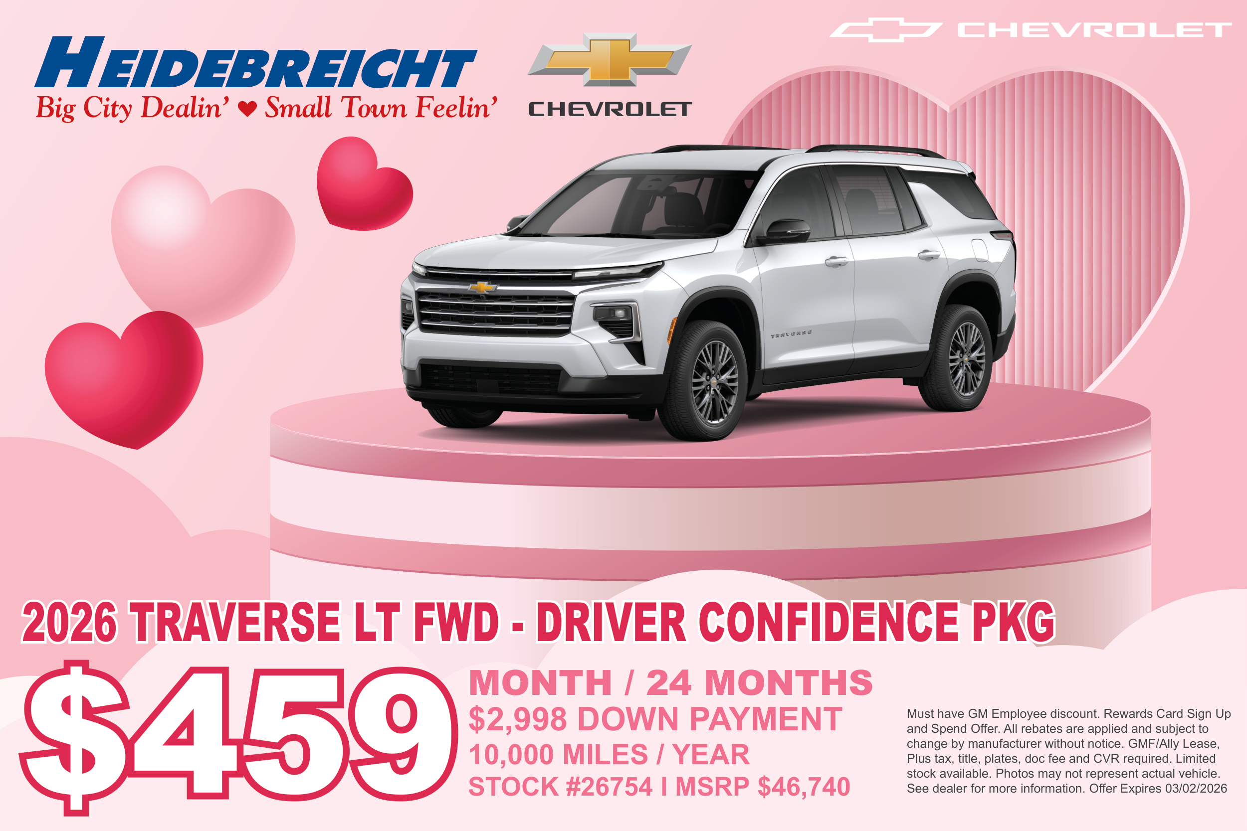 2026 Chevy Traverse LT FWD - Driver Confidence Package!
