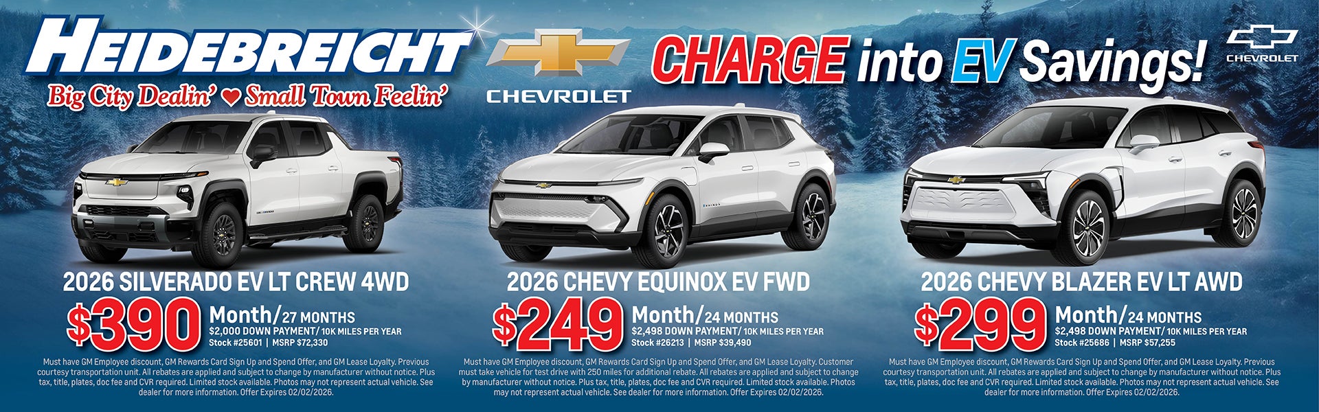 Charge Into EV Savings at Heidebreicht Chevrolet! See Disc. 
