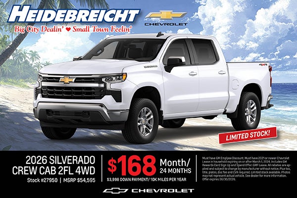 2026 Silverado Crew Cab 2FL 4WD 20" Wheels