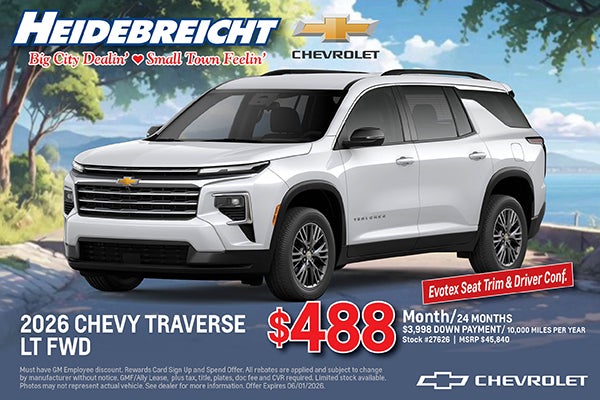 2026 Traverse LT FWD - Driver Confidence Pkg!