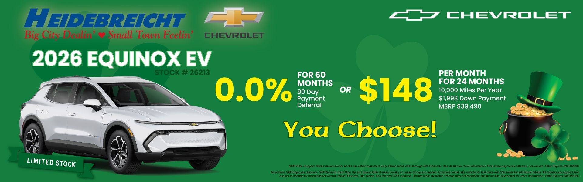 2026 Equinox EV - You Choose! See Disc. For Details!