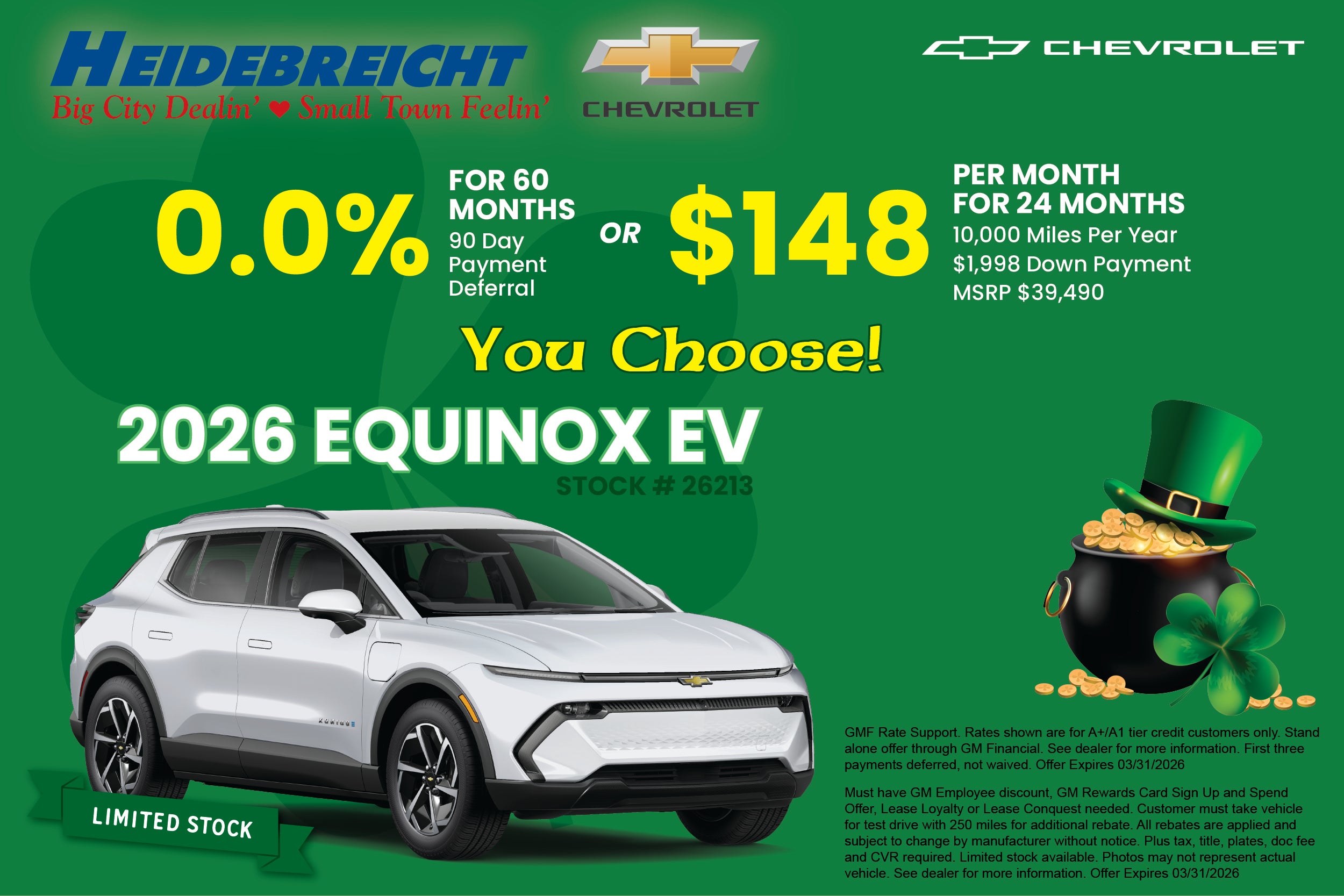 2026 Equinox EV - You Choose! See Disc. For Details!