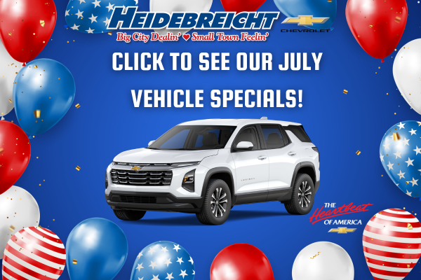 Click To See Our July Vehicle Specials at Heide Chevy!